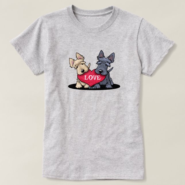 T-Shirt Duo Scottie du Cœur (Design devant)