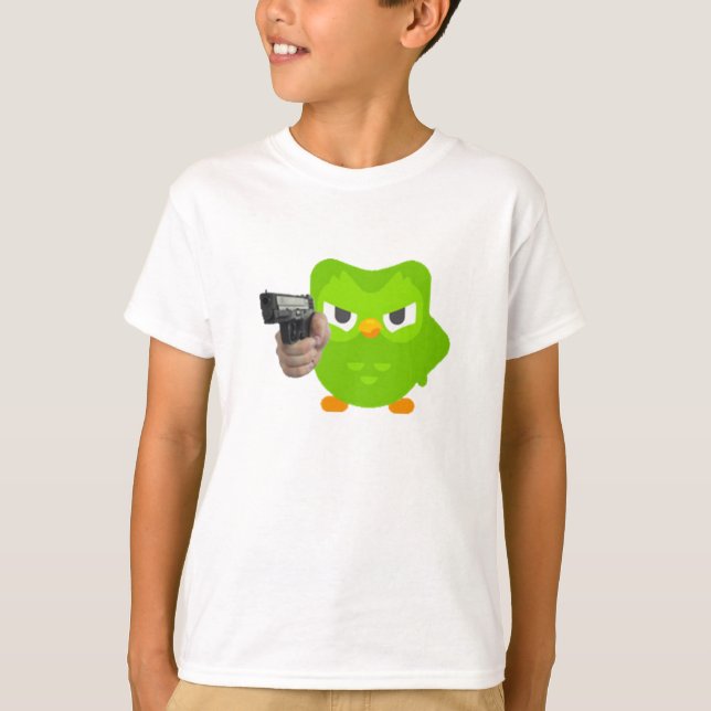 T-shirt Duolingo est en colère Sticker (Devant)