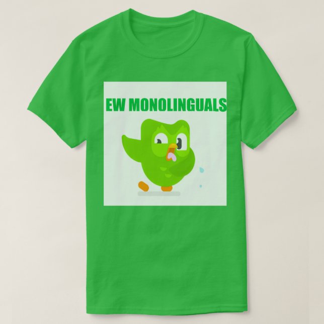 T-shirt Duolingo Ew monolingues (Design devant)