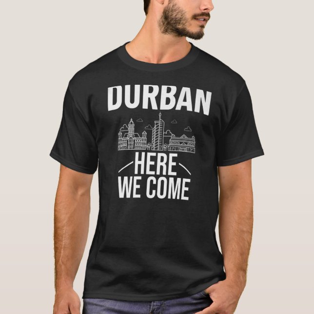 T-shirt Durban Afrique du Sud Voyage Skyline Carte Voyage (Devant)