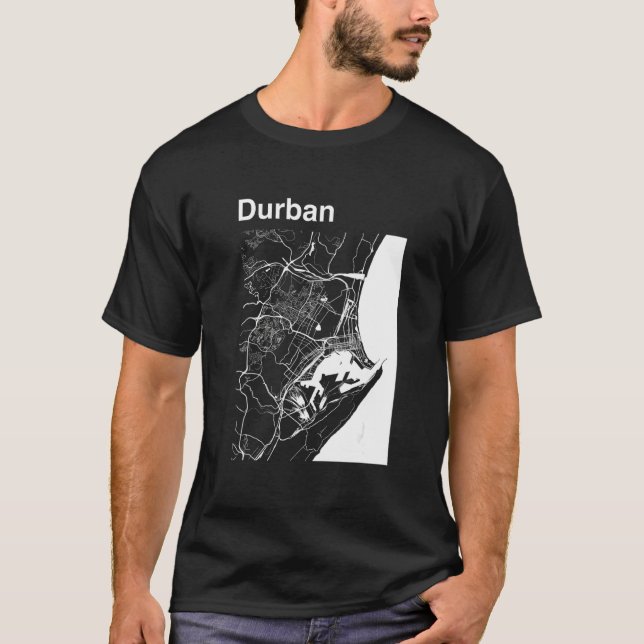 T-shirt Durban South Africa Classic City Map Graphic (Devant)