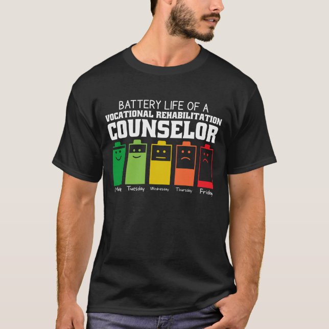 T-shirt Durée De Vie Batterie D'Un Conseil De Réadaptation (Devant)