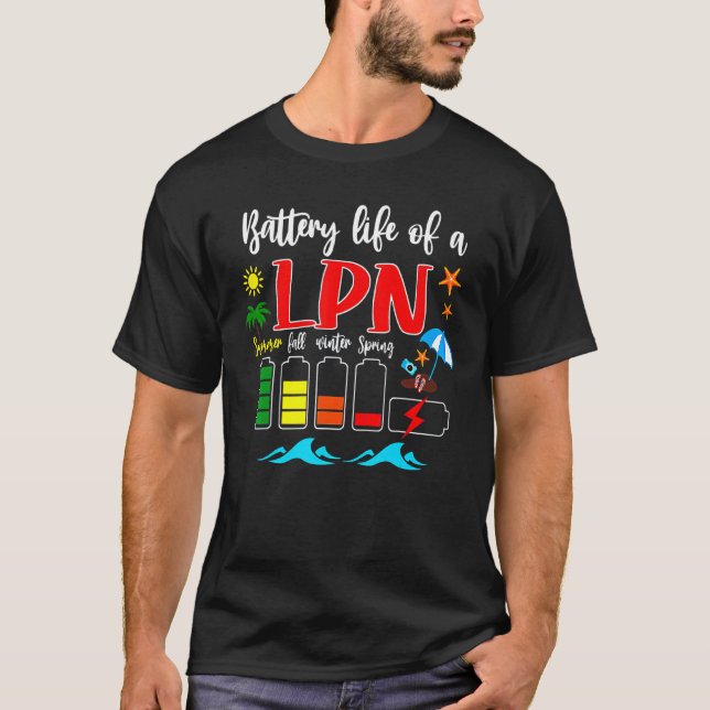 T-shirt Durée De Vie Batterie D'Un Hôpital Certifié Lpn Co (Devant)