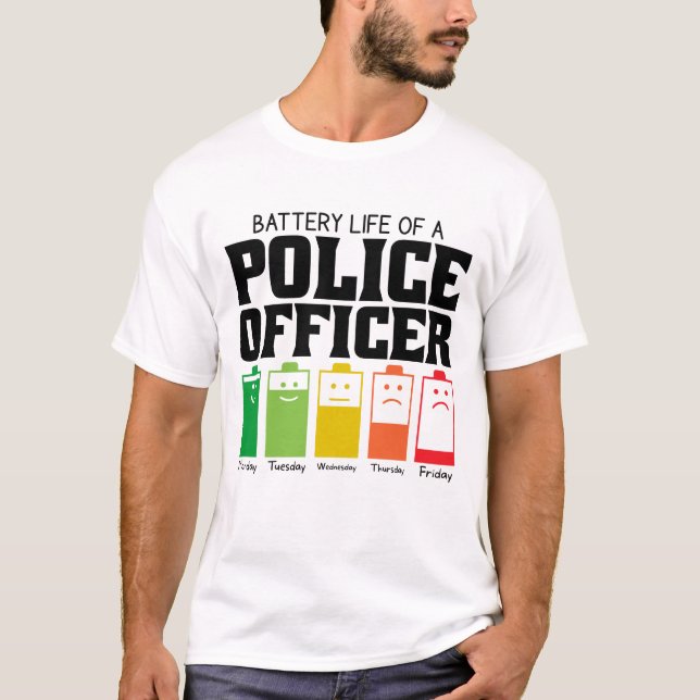T-shirt Durée De Vie Battue D'Un Policier (Devant)