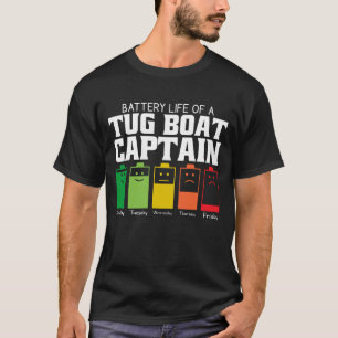 T-shirt Durée De Vie De Batterie D'Un Bateau À Tug Capitai