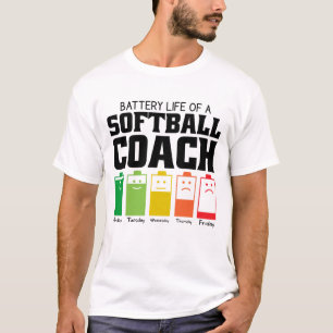 T-shirt Durée De Vie De Batterie D'Un Coach Softball