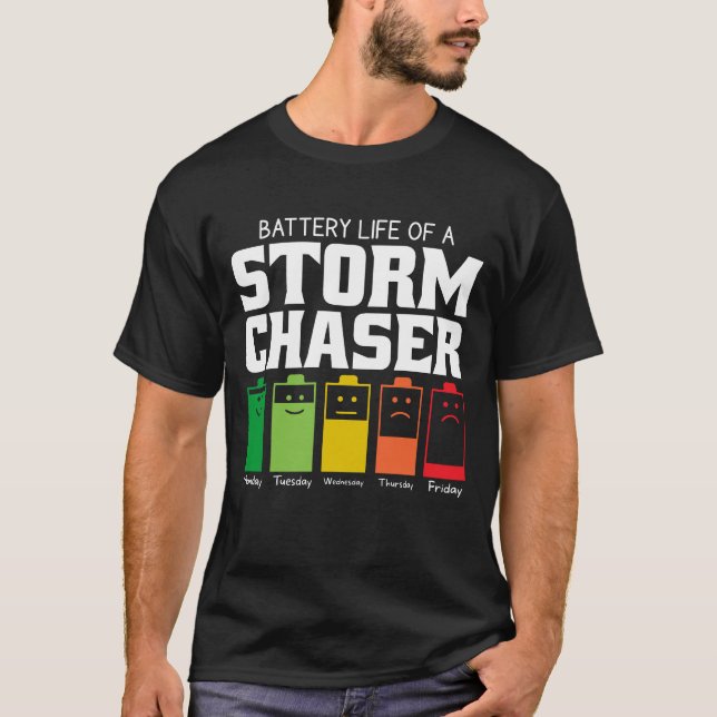 T-shirt Durée De Vie De La Batterie D'Un Chasseur À Tempêt (Devant)