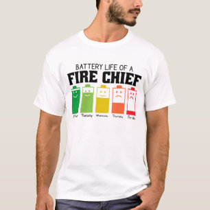 T-shirt Durée de vie de la batterie d'un chef des pompiers