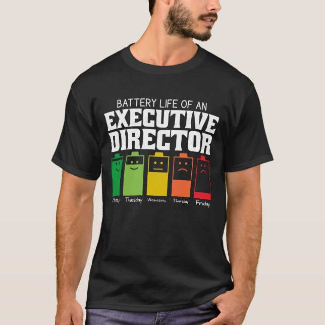 T-shirt Durée De Vie De La Batterie D'Un Directeur Général (Devant)