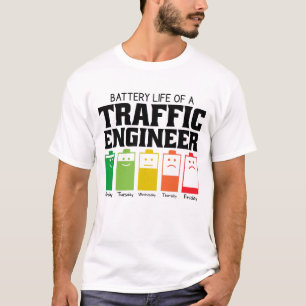 T-shirt Durée De Vie De La Batterie D'Un Ingénieur De Traf