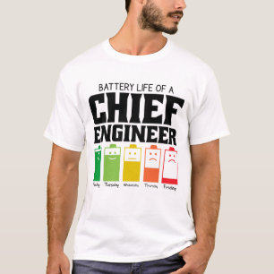 T-shirt Durée De Vie De La Batterie D'Un Ingénieur En Chef
