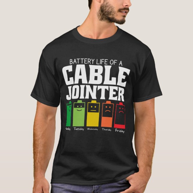 T-shirt Durée De Vie De La Batterie D'Un Jointeur De Câble (Devant)