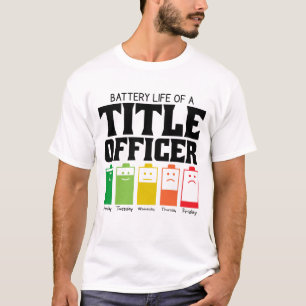 T-shirt Durée De Vie De La Batterie D'Un Officier De Titre