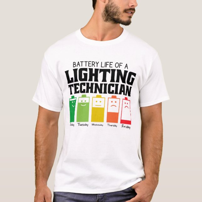T-shirt Durée De Vie De La Batterie D'Un Technicien D'Écla (Devant)