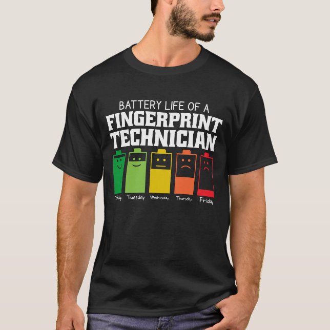 T-shirt Durée De Vie De La Batterie D'Un Technicien D'Empr (Devant)
