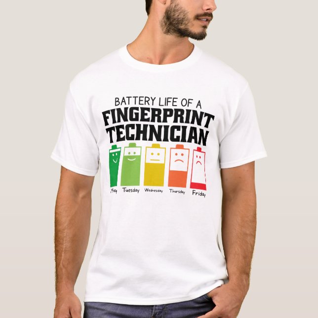 T-shirt Durée De Vie De La Batterie D'Un Technicien D'Empr (Devant)