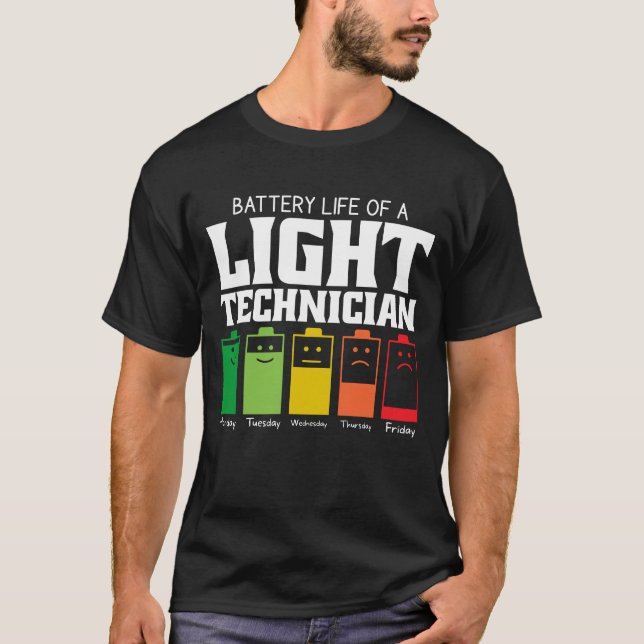 T-shirt Durée De Vie De La Batterie D'Un Technicien Léger (Devant)