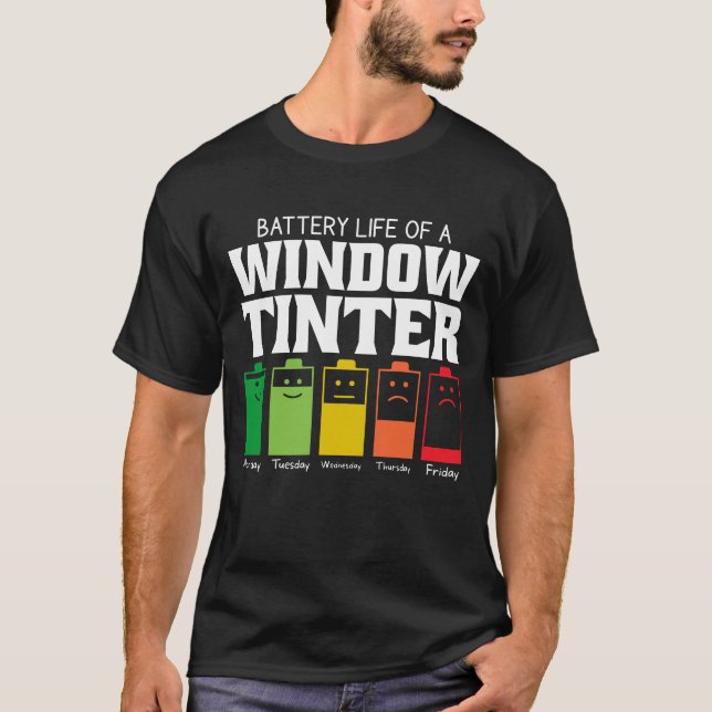 T-shirt Durée De Vie De La Batterie D'Un Tinter De Fenêtre (Devant)