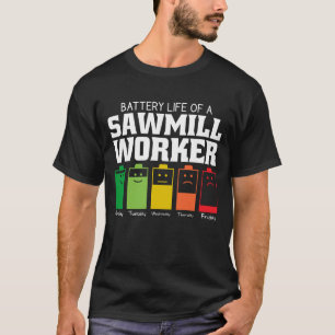 T-shirt Durée De Vie De La Batterie D'Un Travailleur De Sc