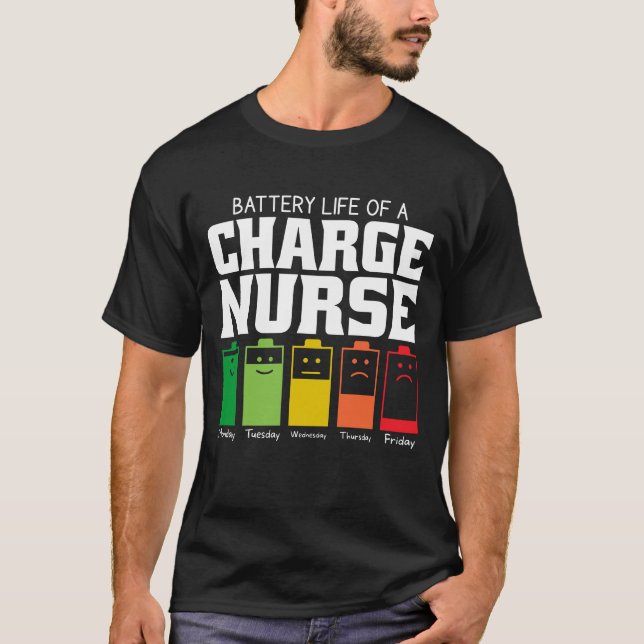 T-shirt Durée De Vie De La Batterie D'Une Infirmière Charg (Devant)
