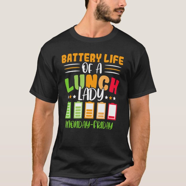 T-shirt Durée de vie de la batterie d'une travailleuse de  (Devant)
