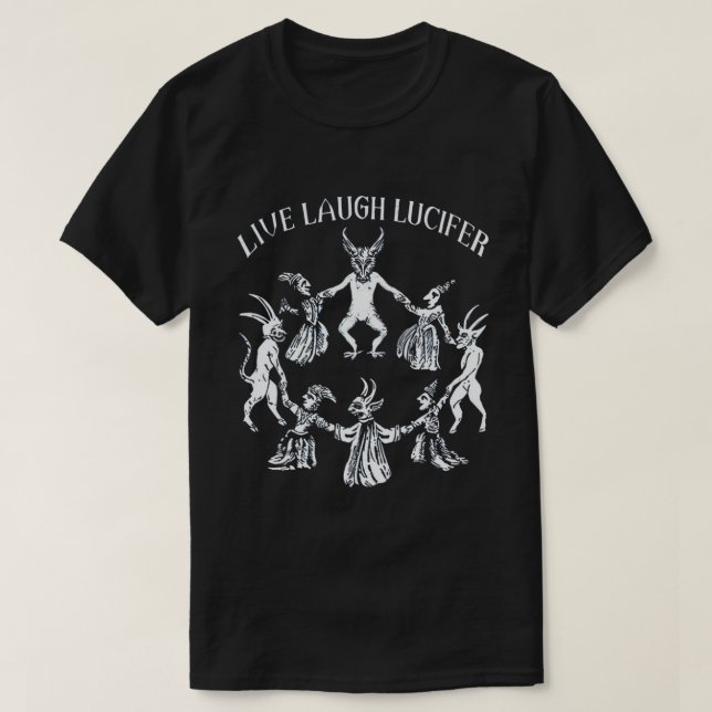 T-shirt DURÉE DE VIE-RIRE-LUCIFER Horreur Satan Satanic Dé (Design devant)