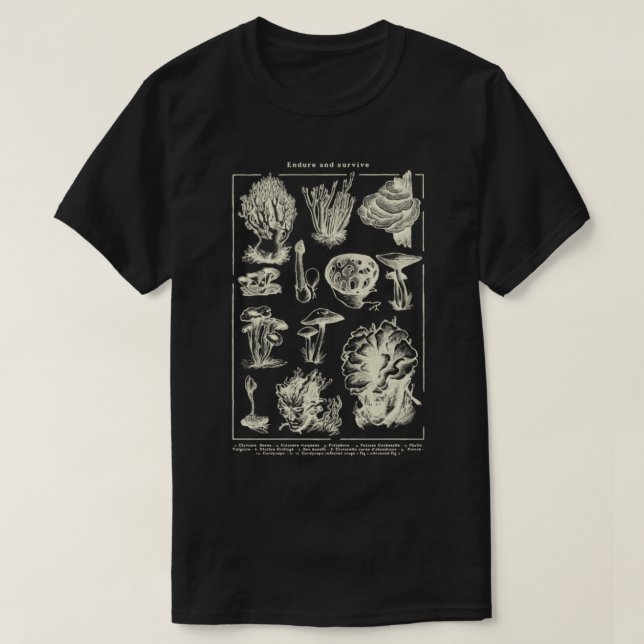 T-shirt Durer et survivre La dernière de nous Cordyceps mu (Design devant)