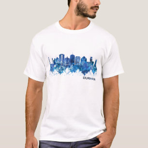 T-shirt Durham Caroline du Nord Skyline Blue