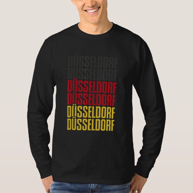 T-shirt Dusseldorf Dialect Rhine Westphalia Germany Souven (Devant)