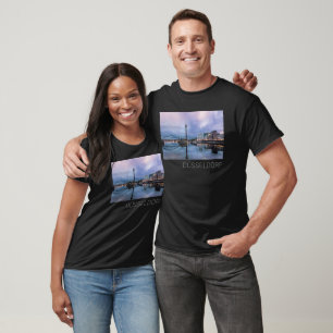 T-shirt Dusseldorf Skyline Allemagne Holiday Sunset Souven