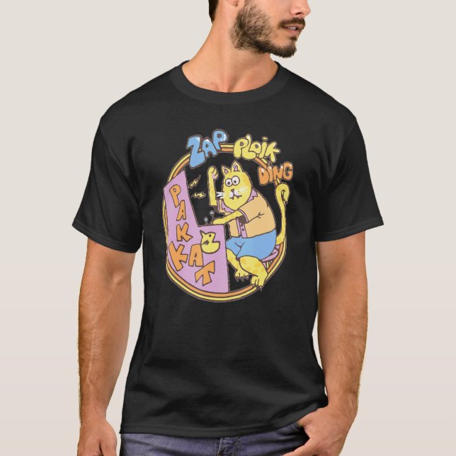 T-shirt Dustin Chat Jouer Arcade (Devant)