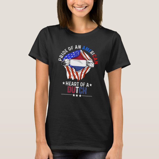 T-shirt Dutch American America Pride Foreign Pays-Bas F (Devant)