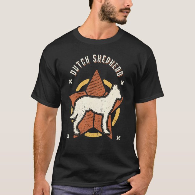 T-shirt Dutch Shepherd Vintage Retro Classic Dog (Devant)