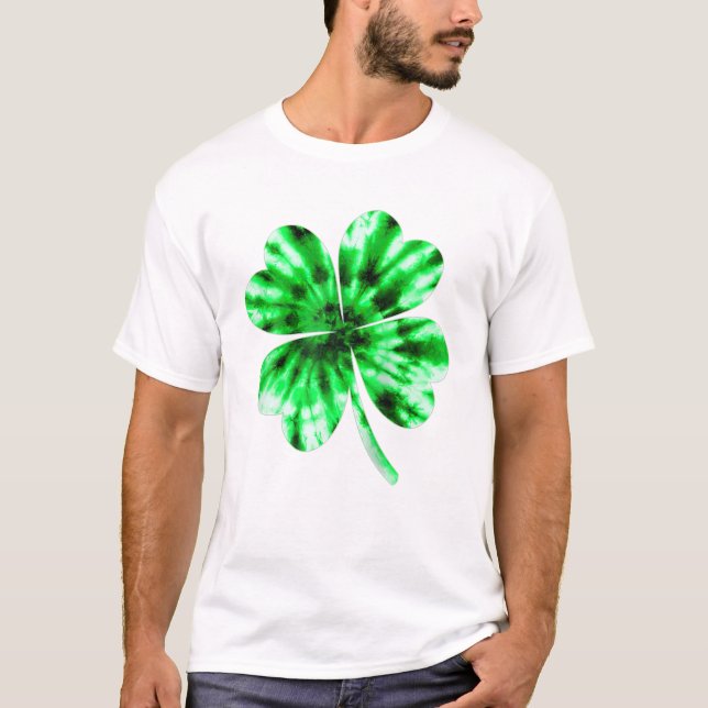 T-shirt Dye Shamrock Lucky St Patrick (Devant)