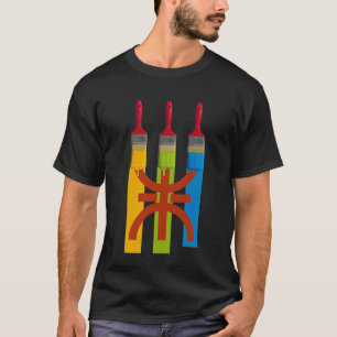 T-shirt Dyeing brush paint the Amazigh flag