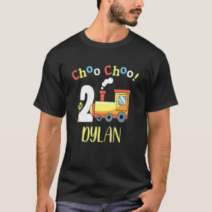 T-shirt Dylan Choo Choo Deux Train 2e Anniversaire à 2 ans