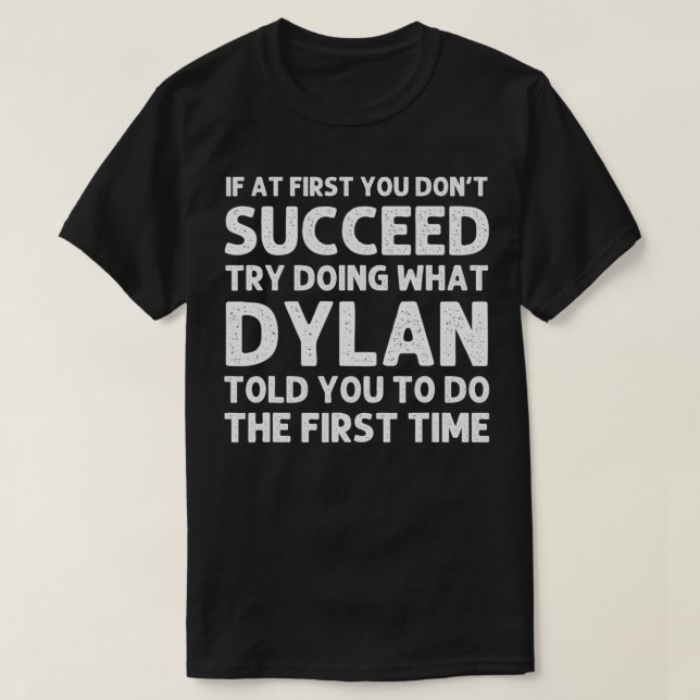 T-shirt DYLAN Nom du cadeau Anniversaire Personnalisé Funn (Design devant)