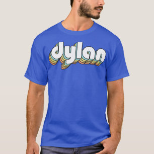 T-shirt Dylan Retro Typographie arc-en-ciel style défraîch