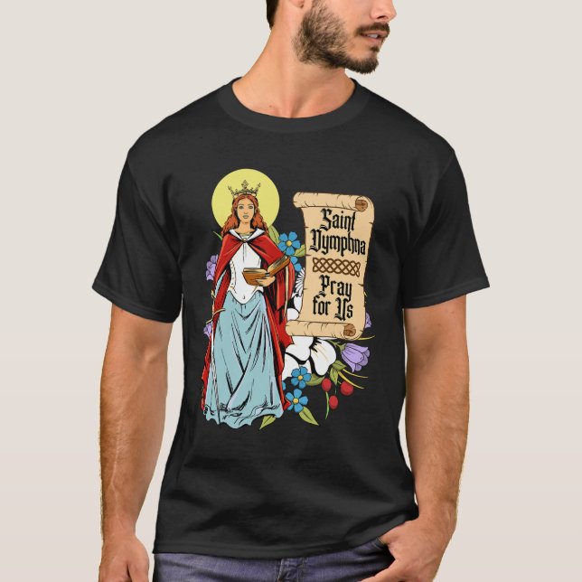T-shirt Dymphna Pureté Lily Patron Saint Santé mentale Cha (Devant)