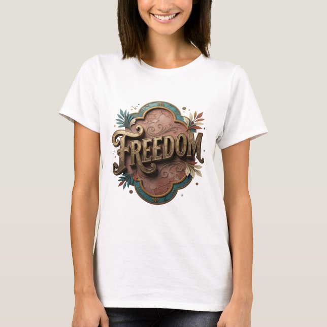 T-shirt Dynamic Gold FREEDOM Print (Devant)