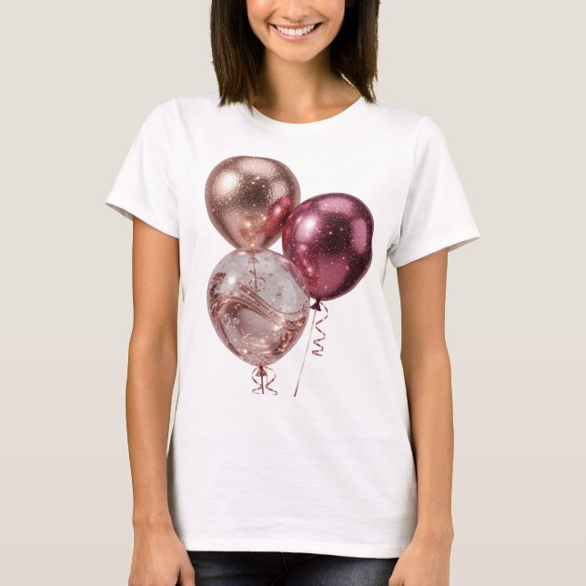 T-shirt Dynamic Gold ROSE GOLD ET BALLONS ROSES (Devant)
