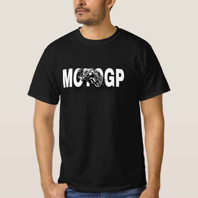 T-shirt Dynamic MotoGP Racing Motorcycle Graphic – Bold Bl (Devant)