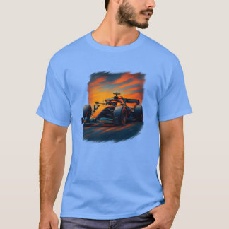 T-shirt Dynamic Orange and Blue Painted Formula Race Car r