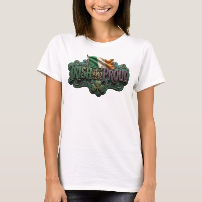 T-shirt Dynamique Violet IMPRIMÉ IRLANDAIS ET FIER (Devant)