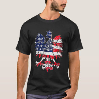 T-shirt Dyngus Day Polonais Aigle Drapeau Américain Usa Po