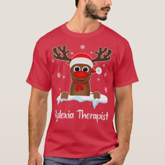 T-shirt Dysleia Therapist Squad Reindeer Santa Hat Christa