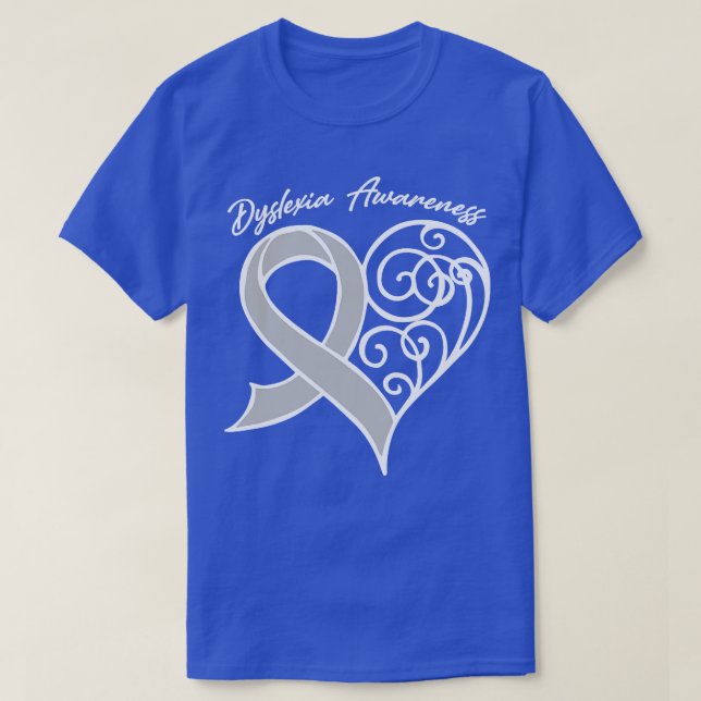 T-shirt Dyslexie Sensibilisation Coeur Ruban Cadeau Valent (Design devant)