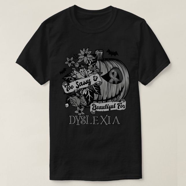 T-shirt Dyslexie Sensibilisation rétro halloween citrouill (Design devant)