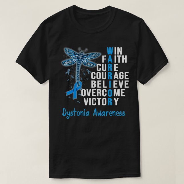 T-shirt Dystonia Warrior Dystonia Sensibilisation (Design devant)