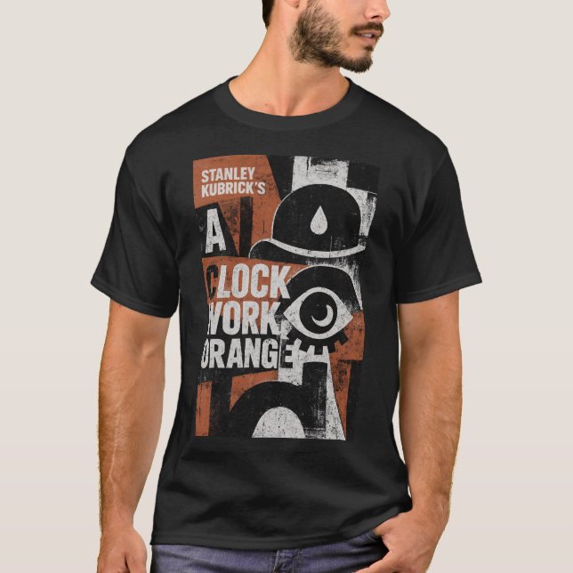 T-shirt Dystopian Droog: Retro Future Abstract (Devant)